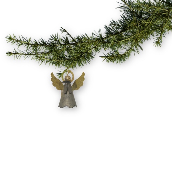 Vintage Mid Century Rustic Brass Angel Candle Snuffer Ornament - Picture 2 of 7